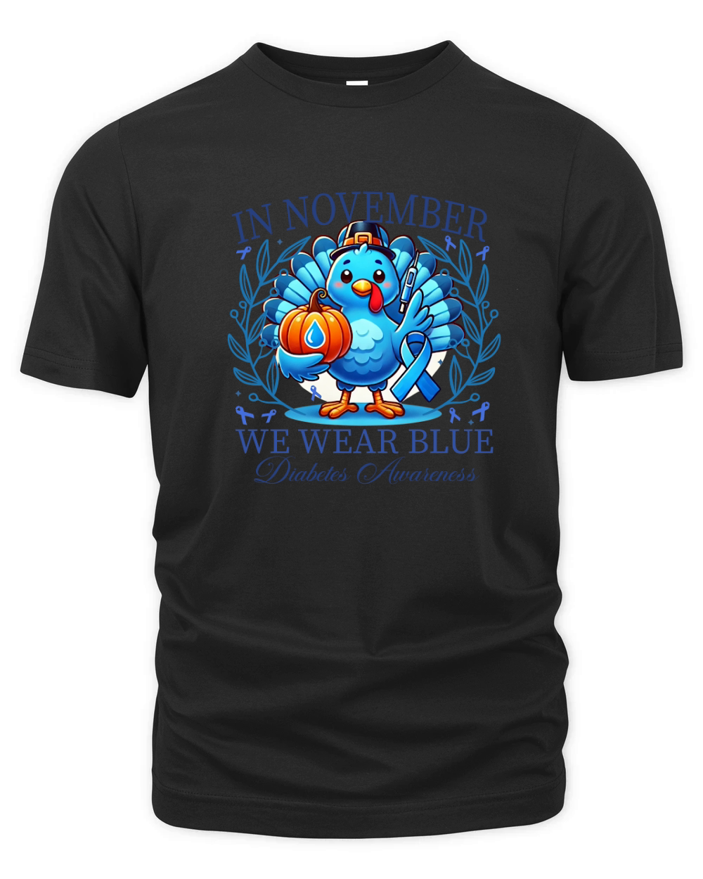 In November We Wear Blue For Diabetes Awareness Organic Unisex T-shirt