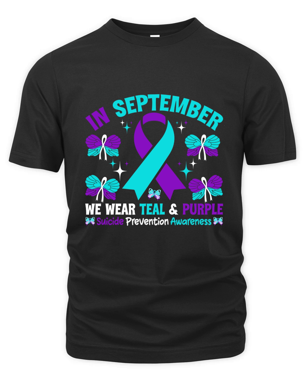 In September We Wear Teal & Purple Suicide Prevention Awareness Organic Unisex T-shirt