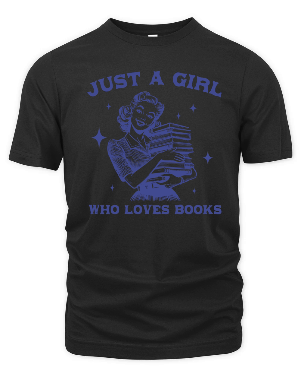 Just A Girl Who Loves Books L vBlue Organic Unisex T-shirt