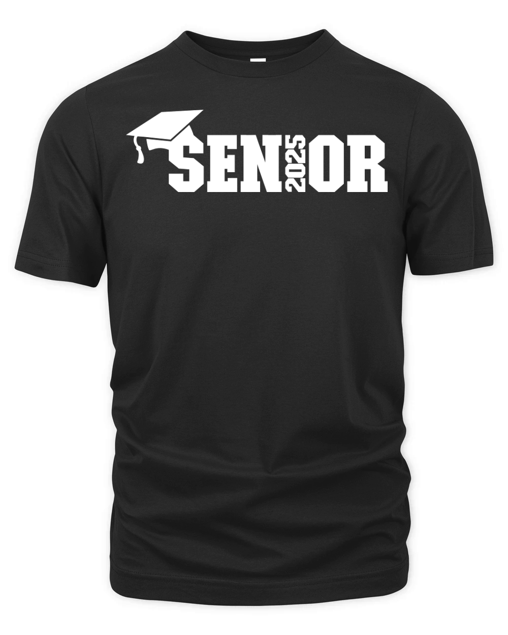 Senior 2025 with small cap white Organic Unisex T-shirt