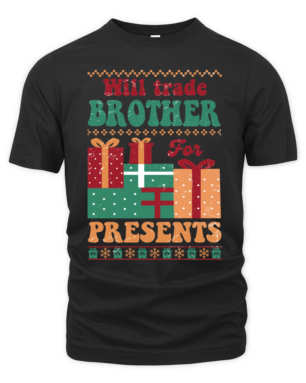 Will trade brother for presents ugly christmas Organic Unisex T-shirt