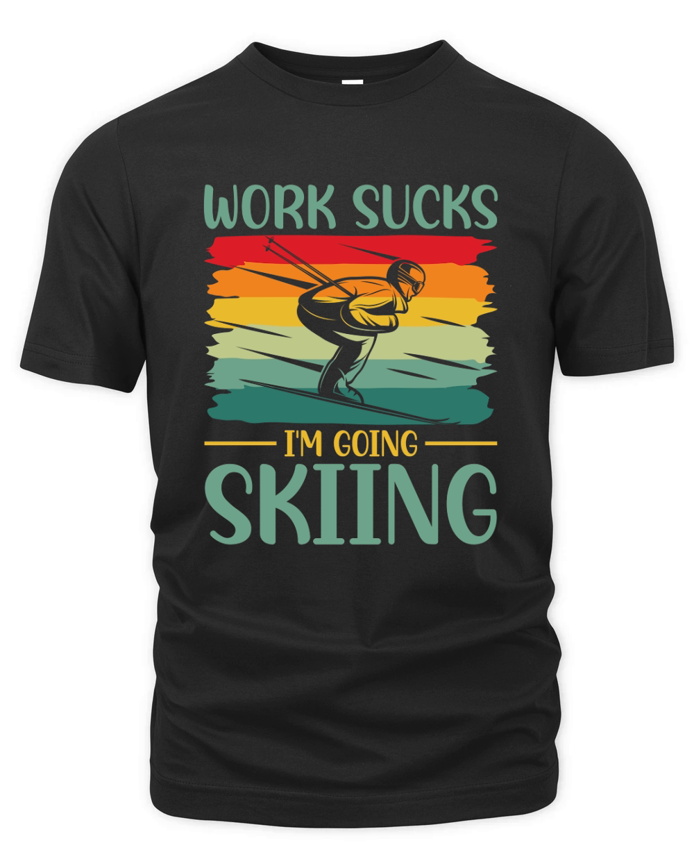WORK SUCKS IM SKIING Organic Unisex T-shirt
