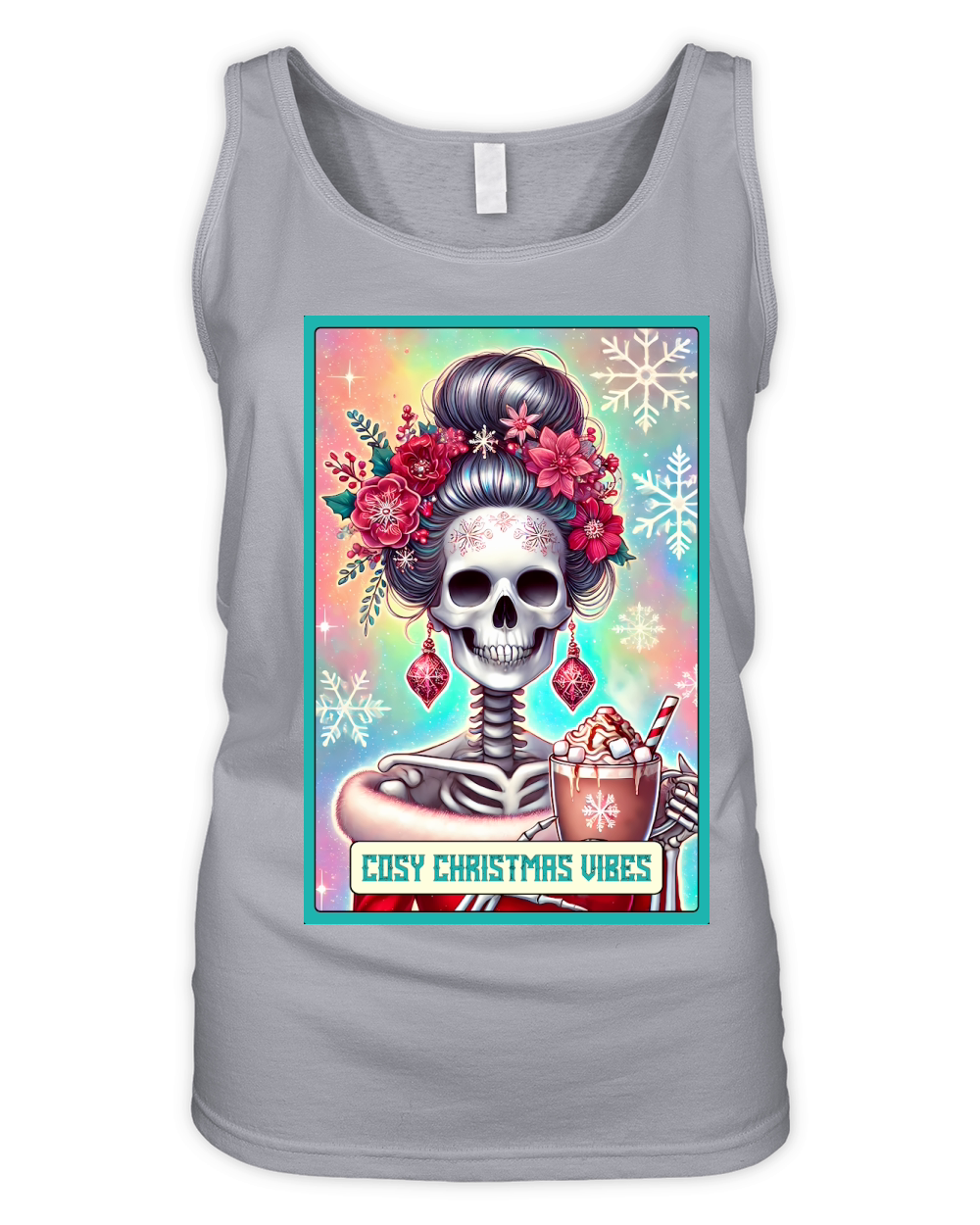 Cosy Chiristmas Vibes Skeleton Taro Card 02 Organic Women's Tank Top