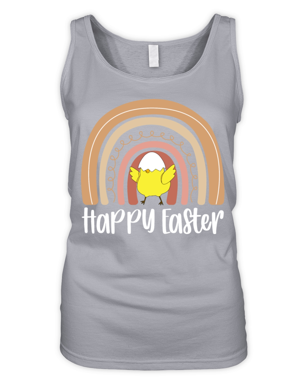 Happy Easter Boho Rainbow Funny Chicks Organic Women's Tank Top