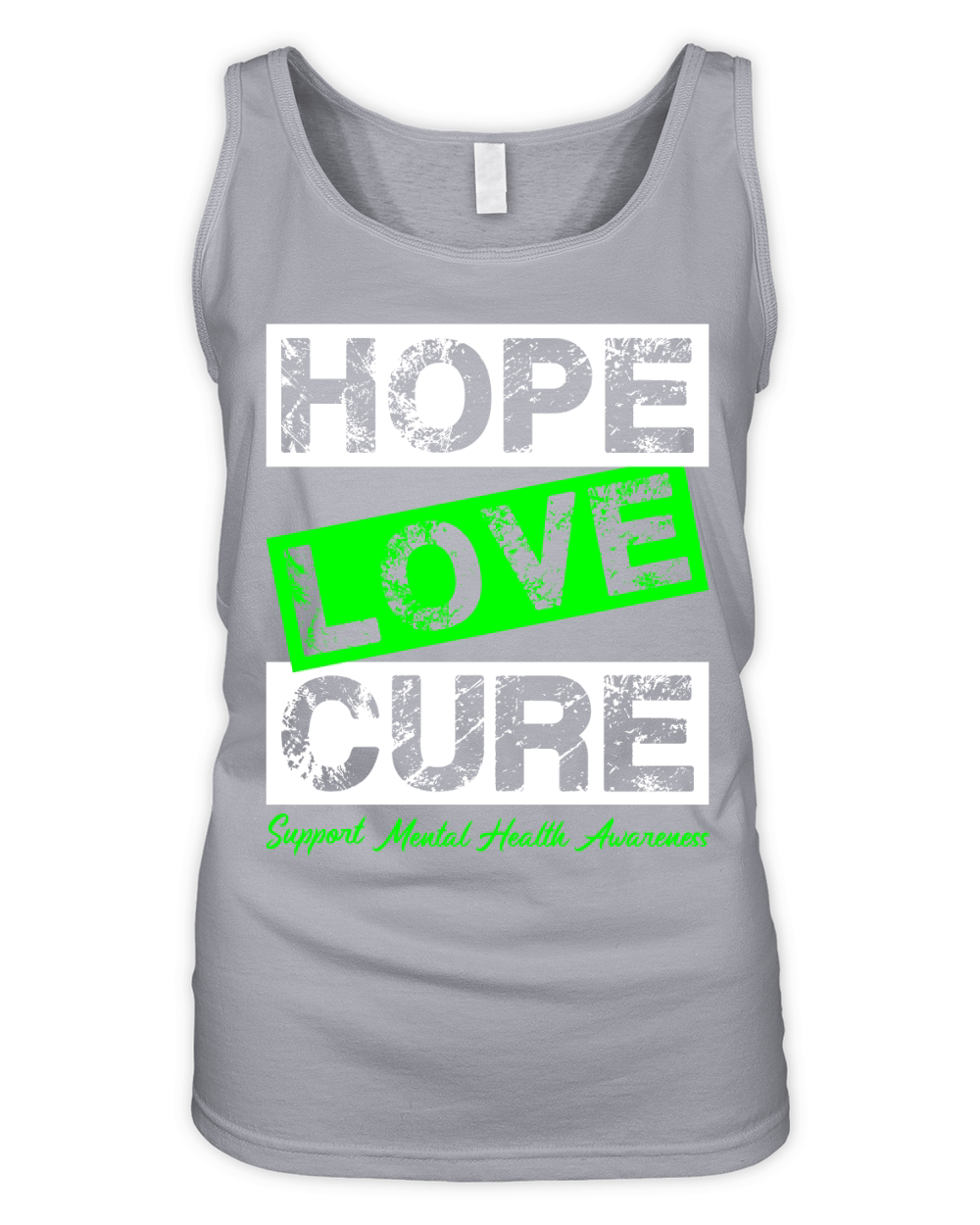 Hope Love Cure Support Mental Health Awareness Organic Women's Tank Top