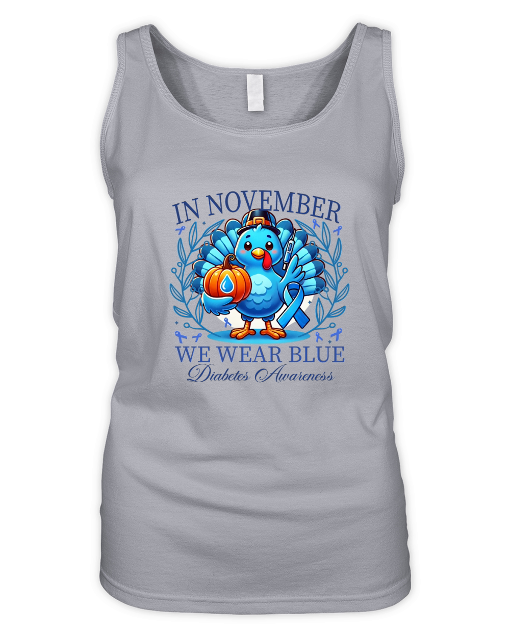 In November We Wear Blue For Diabetes Awareness Organic Women's Tank Top
