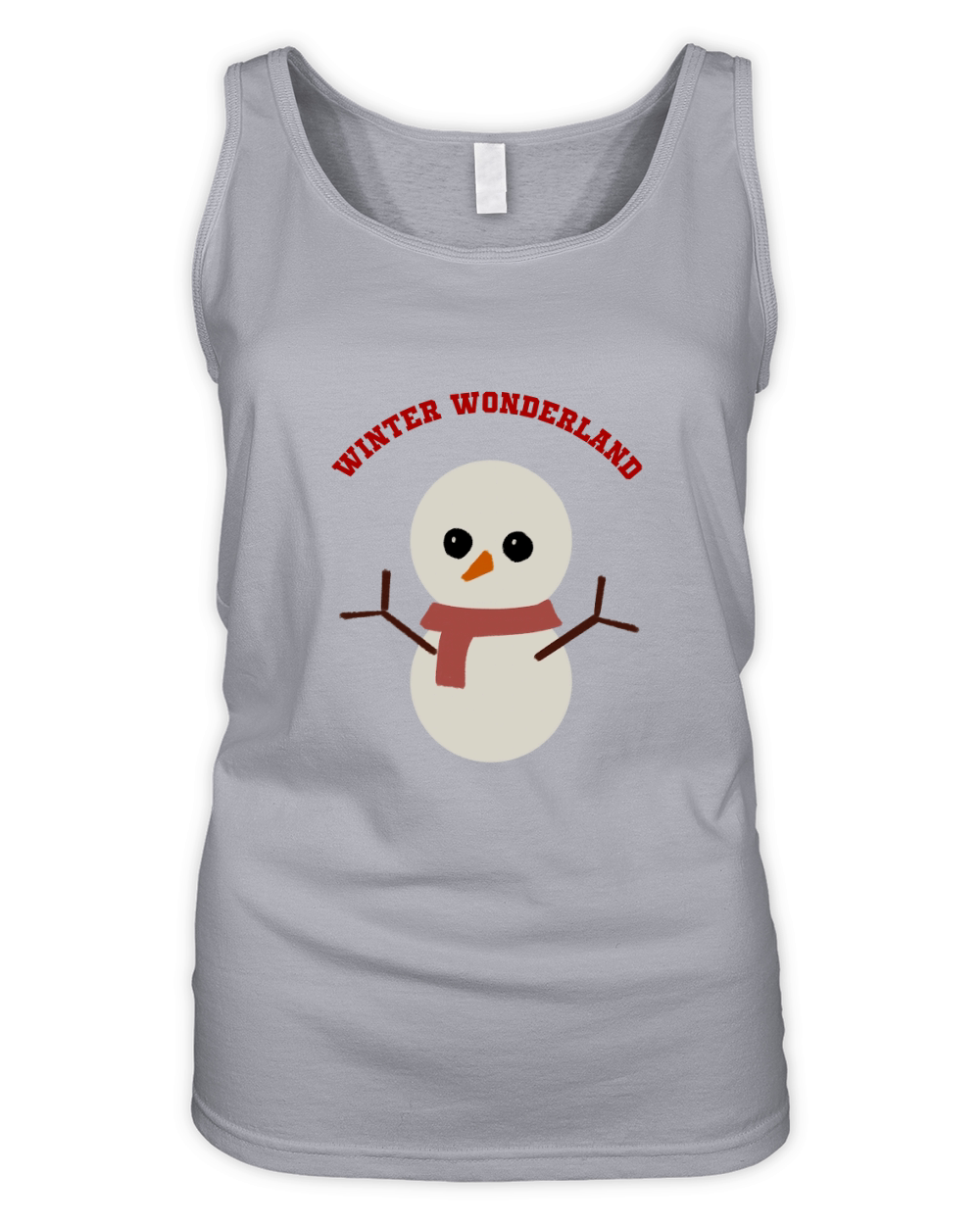 Winter Wonderland Snowman red scarf orange nose Organic Women's Tank Top