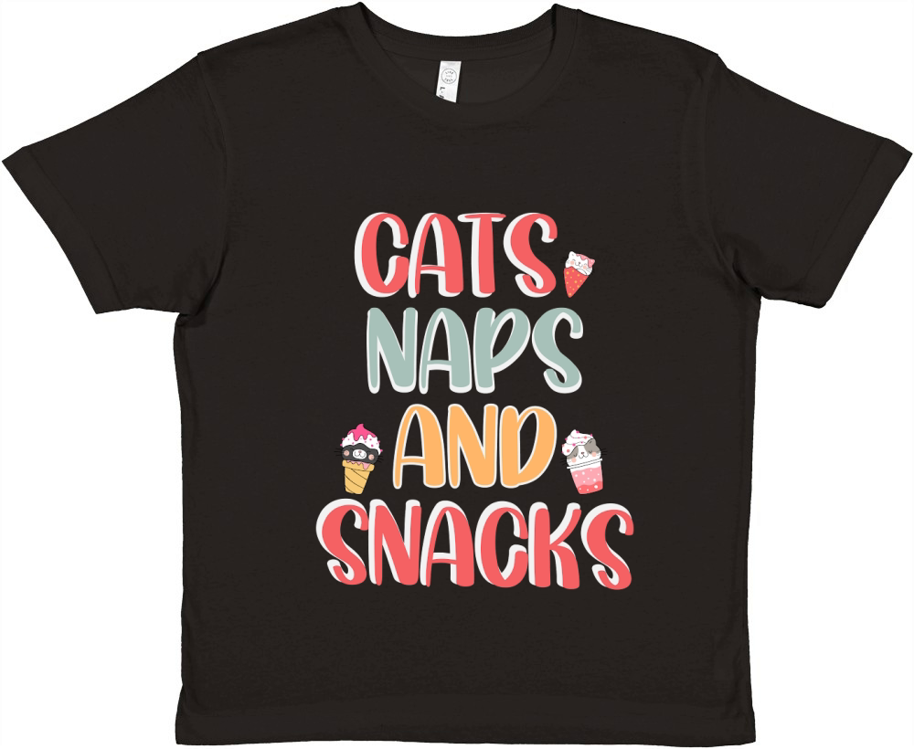 Cats, naps and snacks.1 Premium Kids Crewneck T-shirt