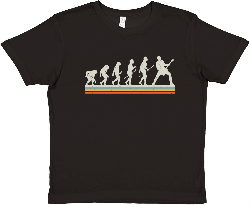 Guitar Player Evolution Funny Guitarist Vintage Premium Kids Crewneck T-shirt