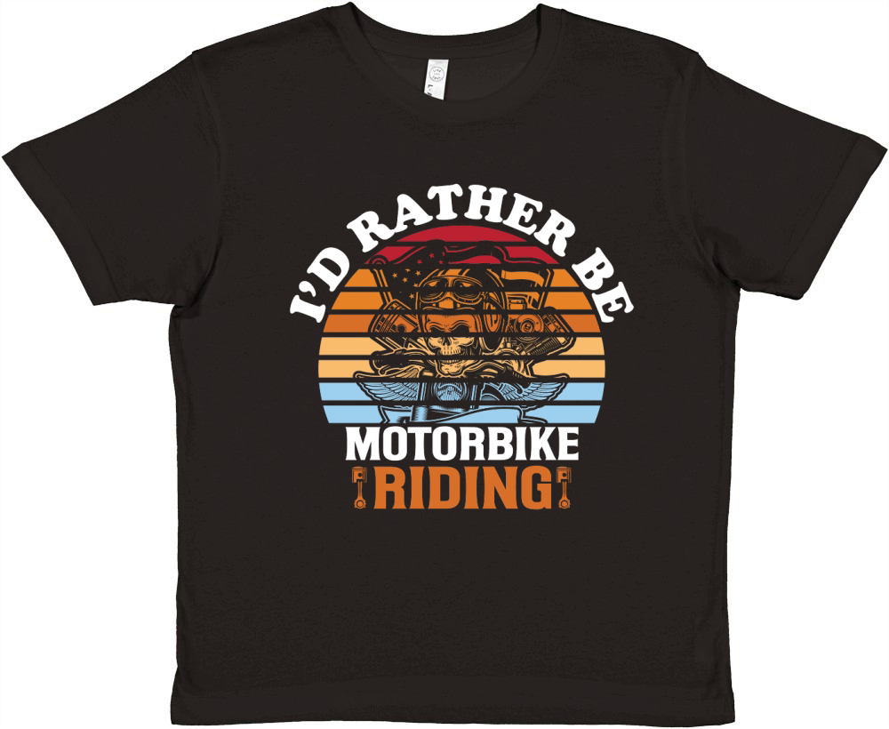 Id Rather Be Motorbike Riding Premium Kids Crewneck T-shirt