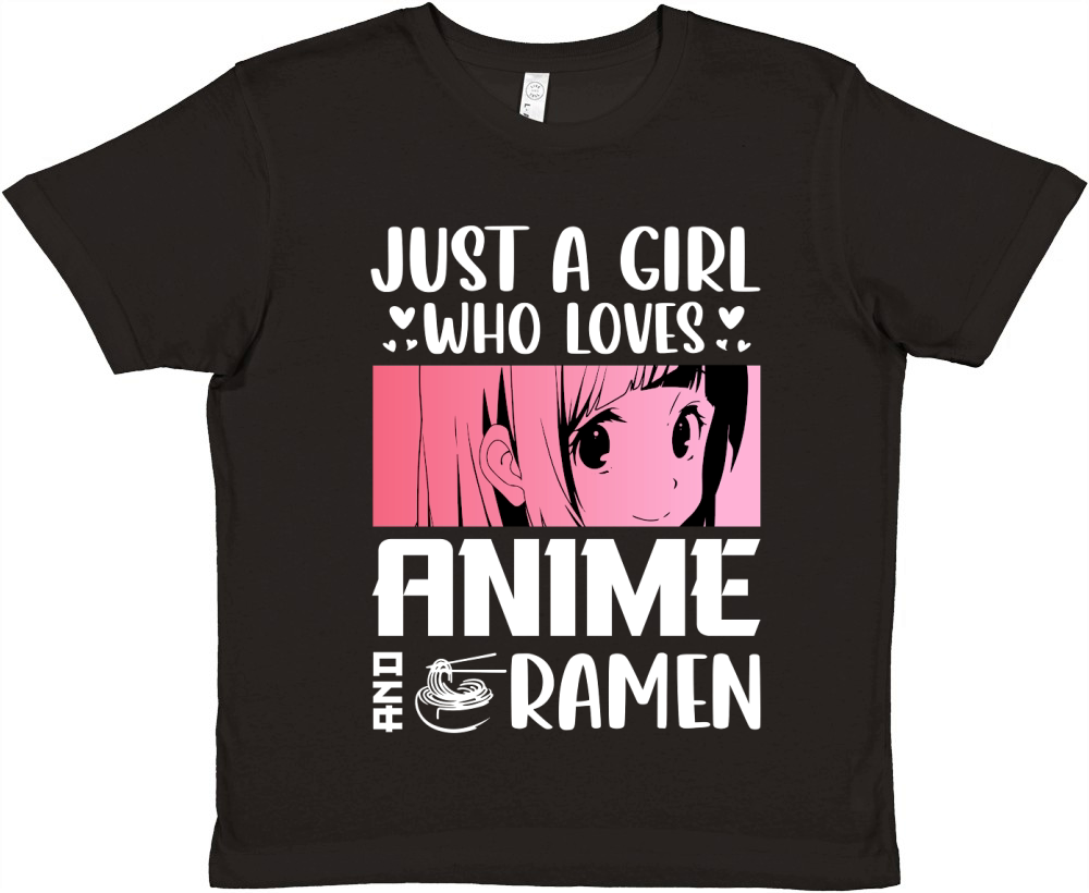 Just a Girl Who Loves Anime and Ramen  (2) Premium Kids Crewneck T-shirt