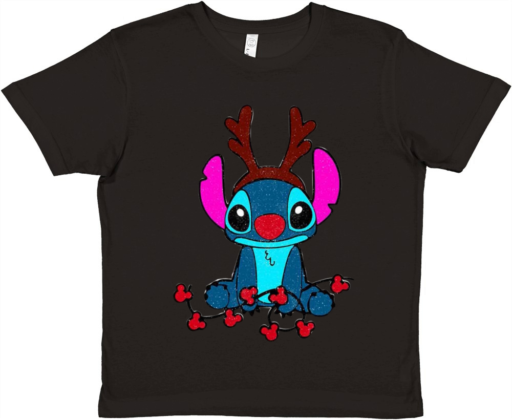 Reindeer Stitch Merry Christmas Premium Kids Crewneck T-shirt