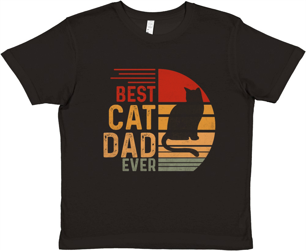 Vintage Best Cat Dad Ever Retro Premium Kids Crewneck T-shirt
