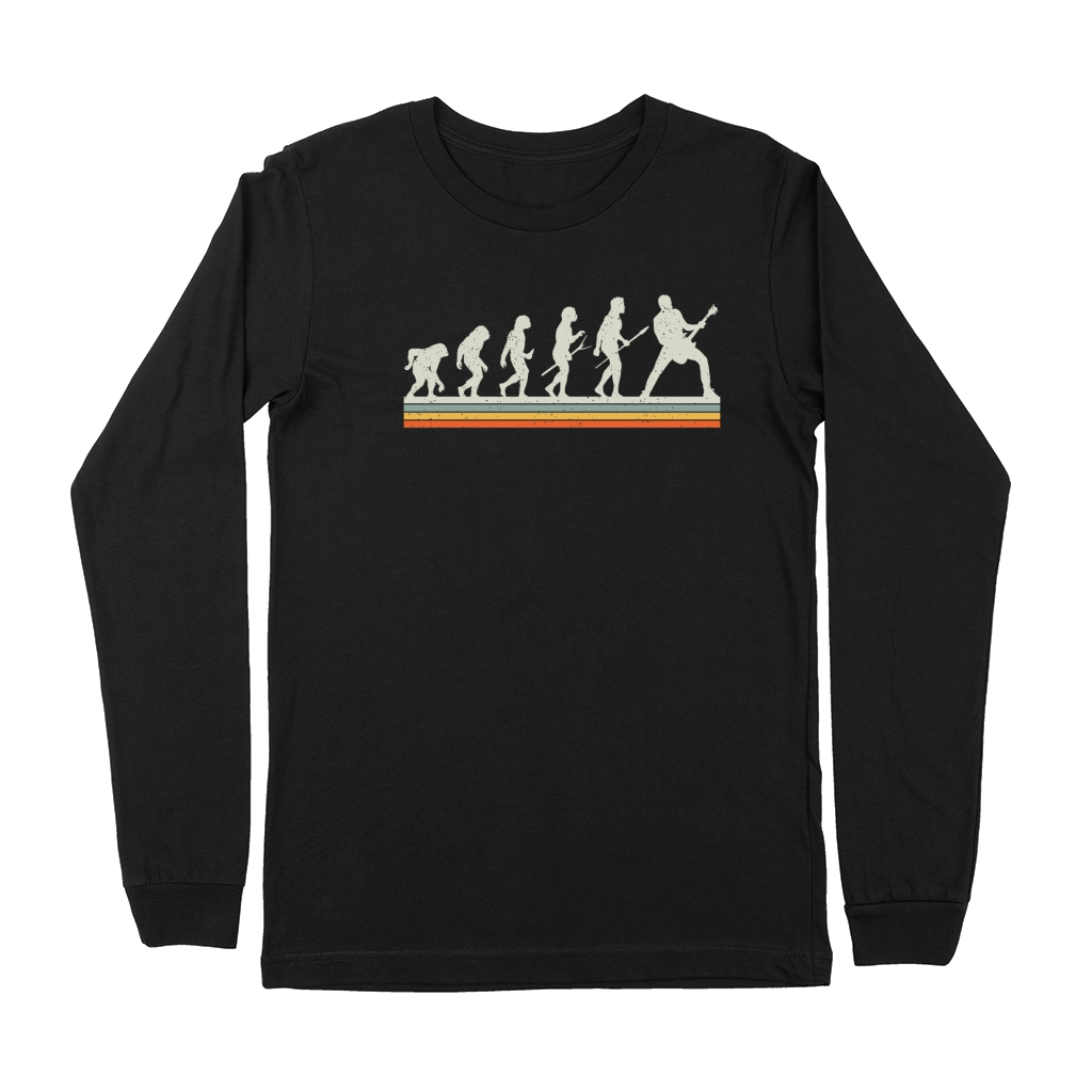 Guitar Player Evolution Funny Guitarist Vintage Premium Long Sleeve