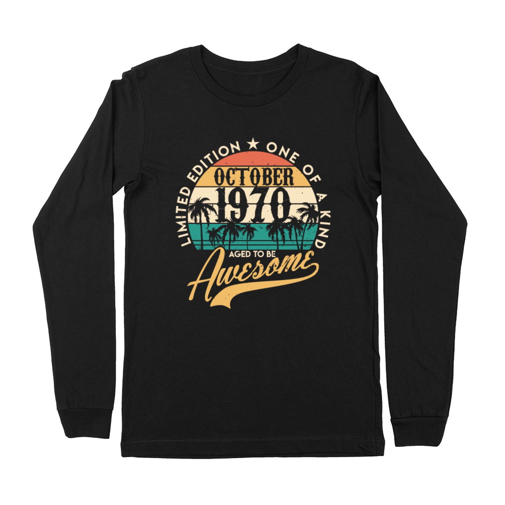 October 1970 birthday gifts for men women Vintage Premium Long Sleeve