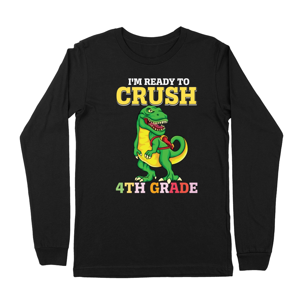 T rex Dinosaur Back to School 4th grade Premium Long Sleeve