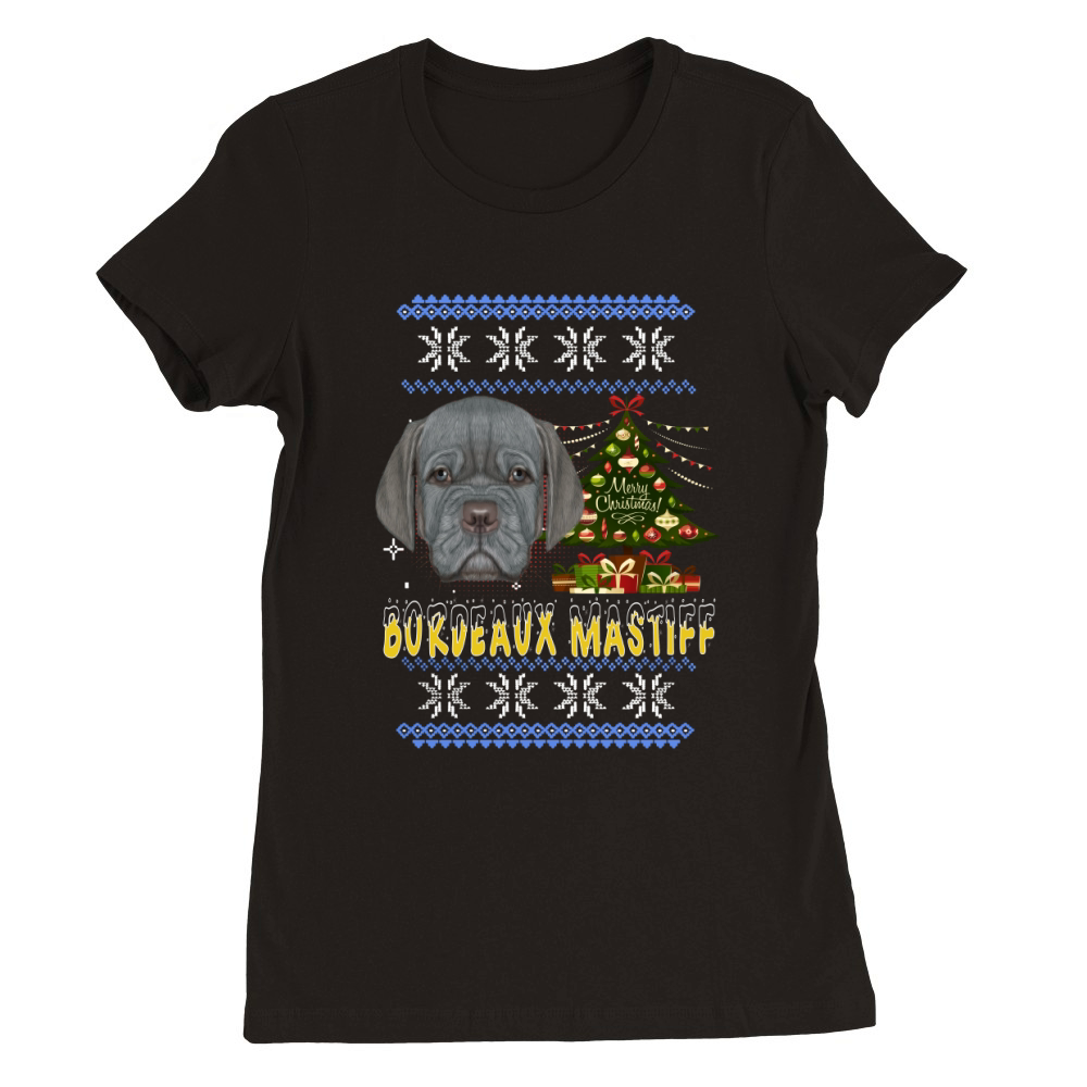 Bordeaux Mastiff Christmas Day Premium Womens Crewneck T-shirt