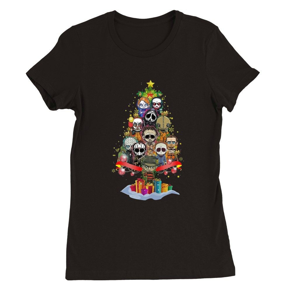 Christmas Tree Horror Character Merry Christmas Premium Womens Crewneck T-shirt