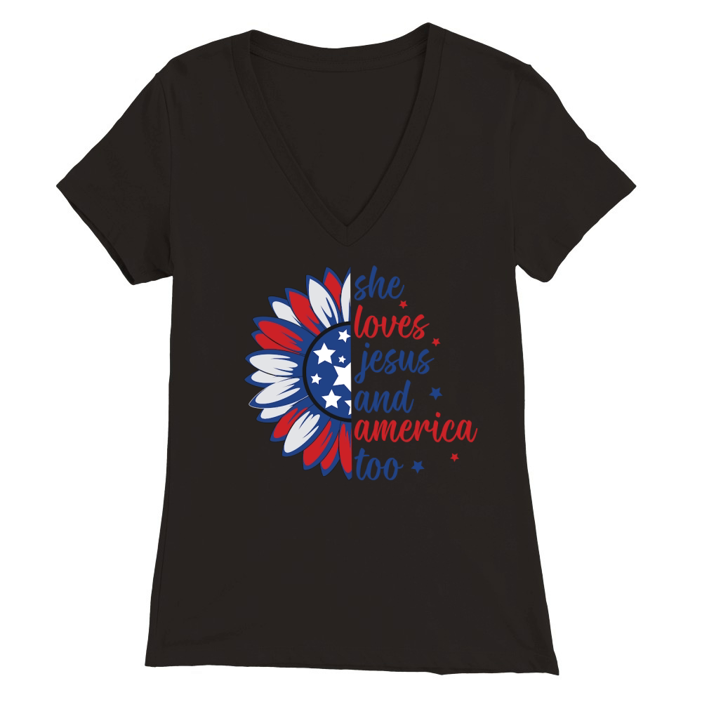 4th of july (4) Premium Womens V-Neck T-shirt