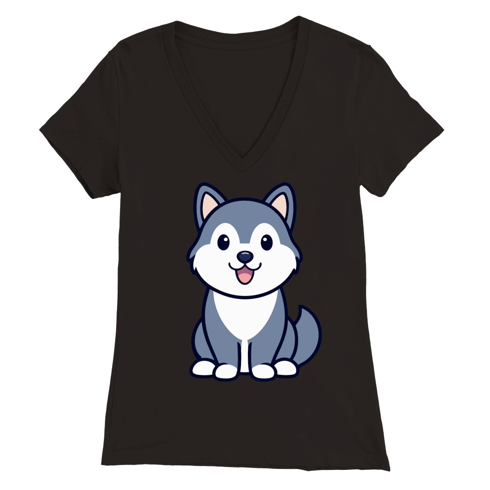 Alaskan Malamute Premium Womens V-Neck T-shirt