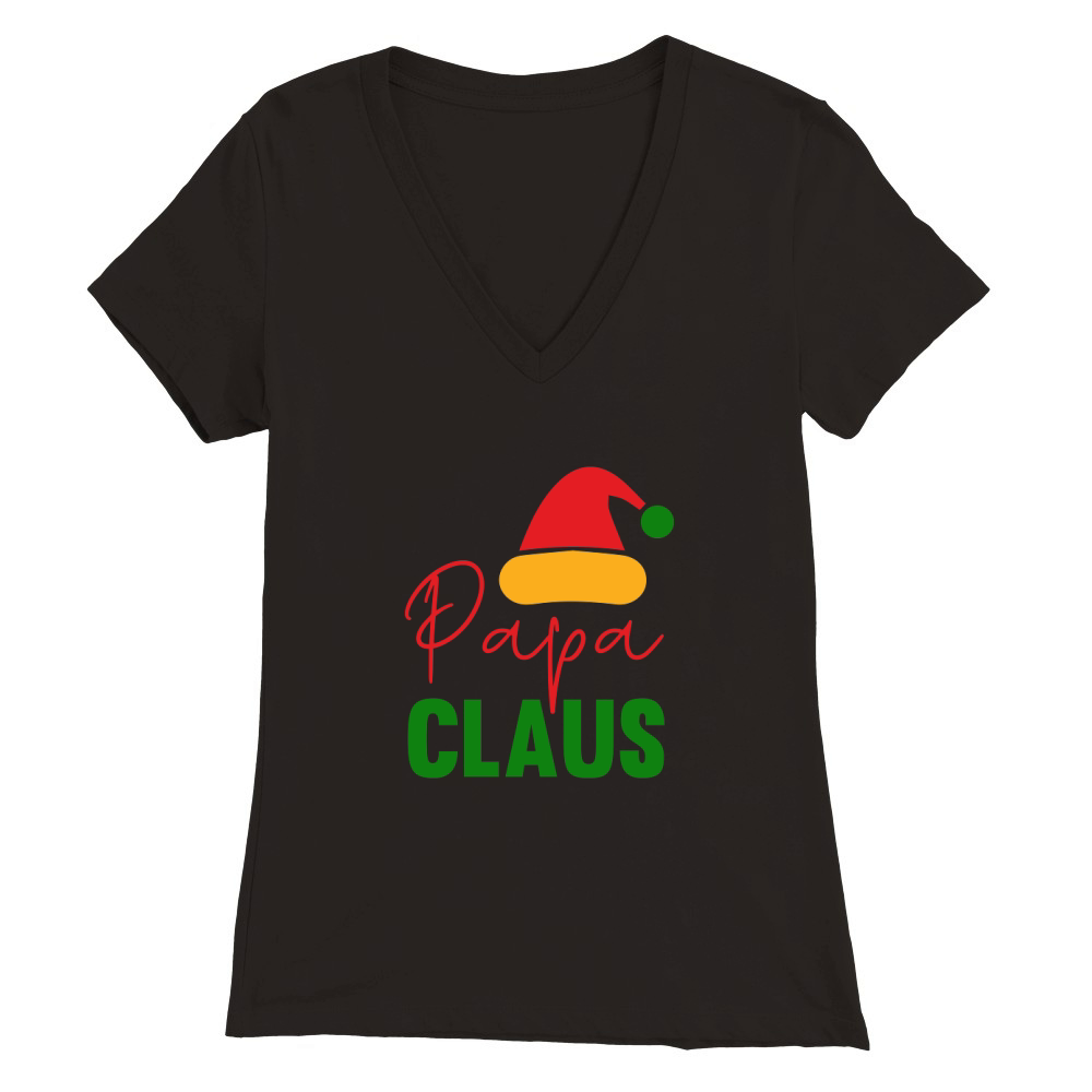 Papa Claus Premium Womens V-Neck T-shirt