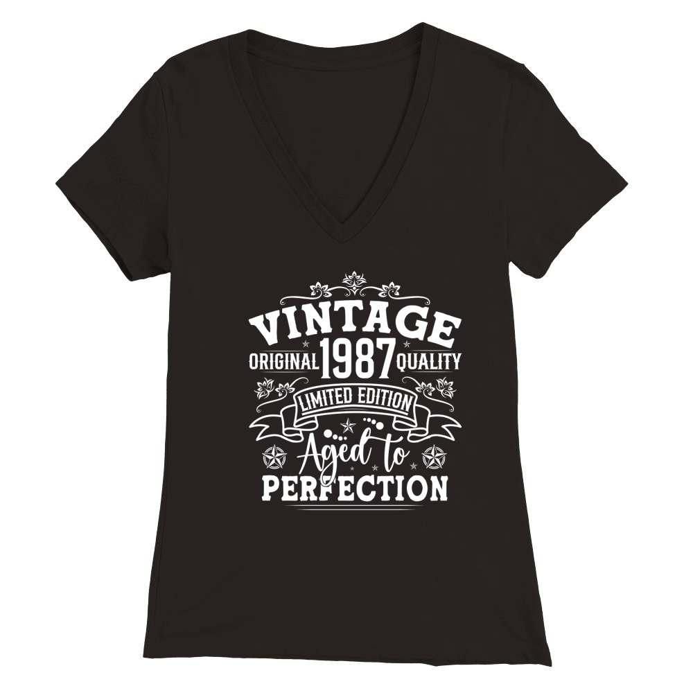 Vintage Birthday TShirt Design Bundle 1987 Premium Womens V-Neck T-shirt