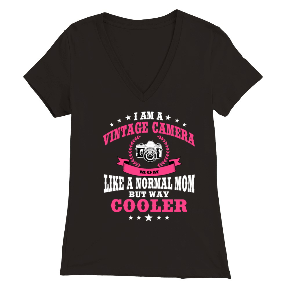 Vintage Camera Mom Premium Womens V-Neck T-shirt