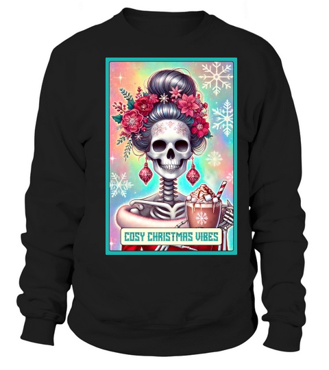 Cosy Chiristmas Vibes Skeleton Taro Card 02 Sweatshirt Unisex