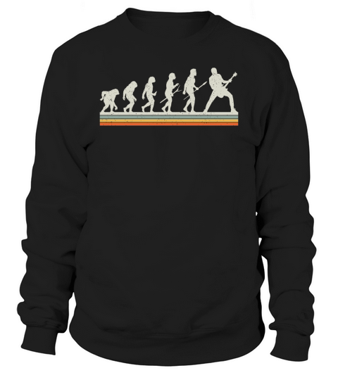Guitar Player Evolution Funny Guitarist Vintage Sweatshirt Unisex