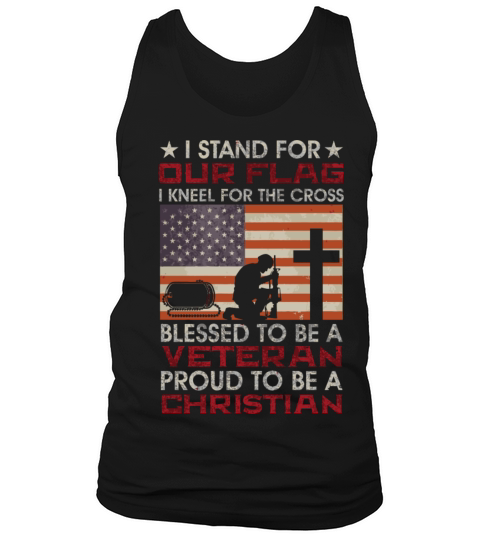 I Stand For Our Flag I Kneel For The Cross Proud V Tank Top Unisex