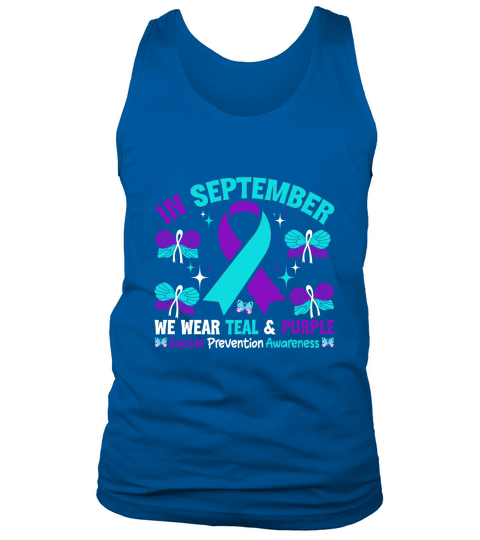 In September We Wear Teal & Purple Suicide Prevention Awareness Tank Top Unisex