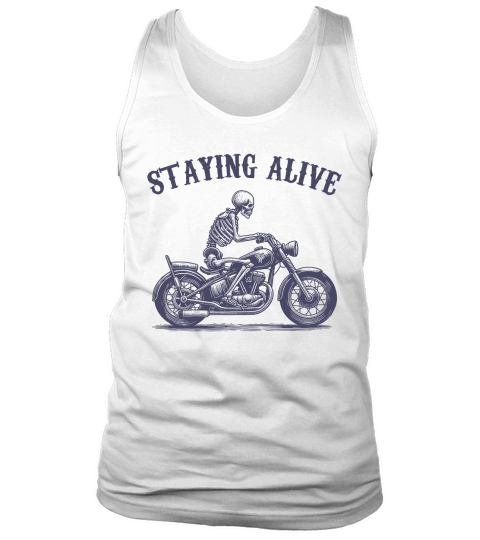 Staying Alive Skeleton riding Motorcycle L V2 vViolet Tank Top Unisex