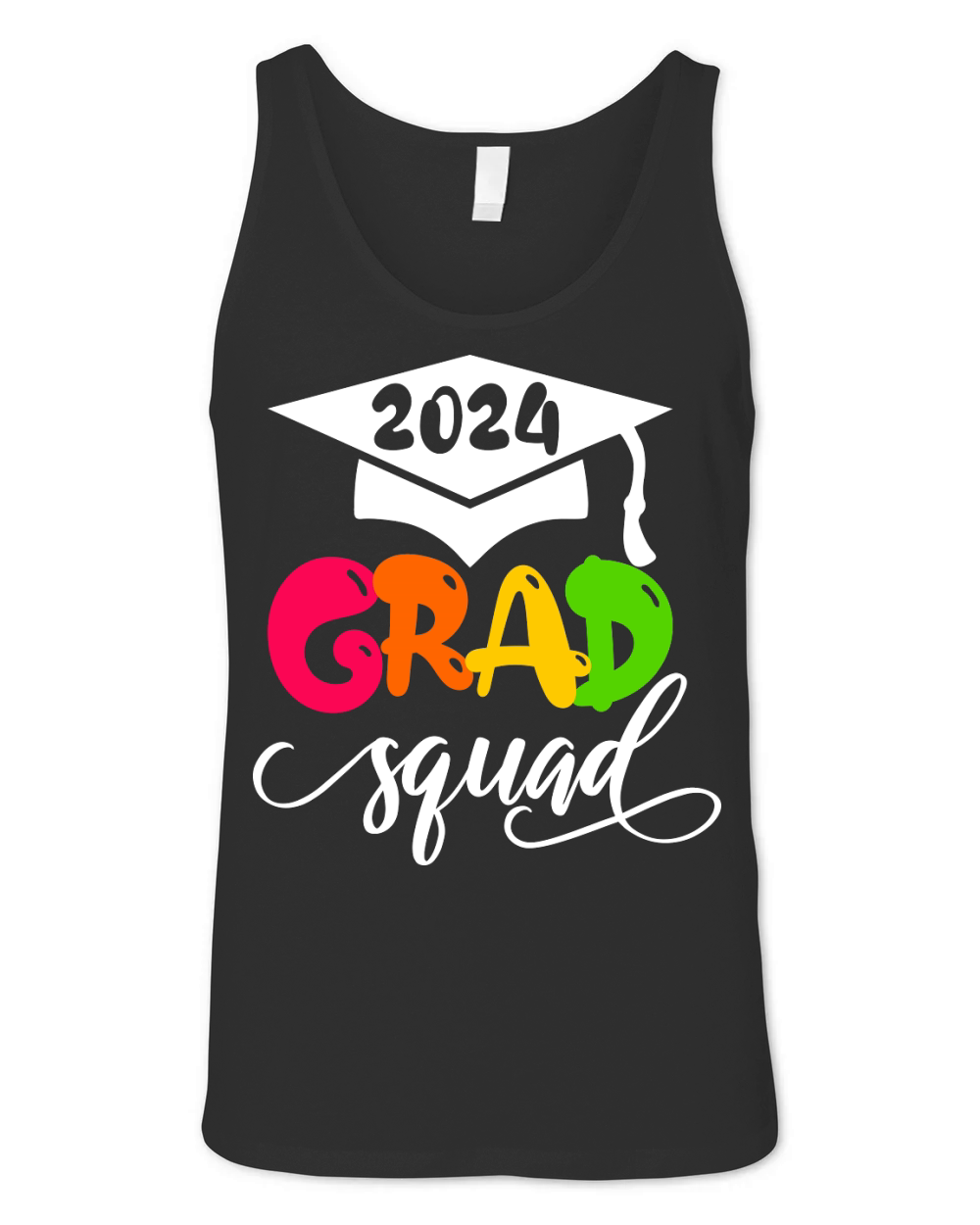 2024 Grad Squad white text Unisex Jersey Tank