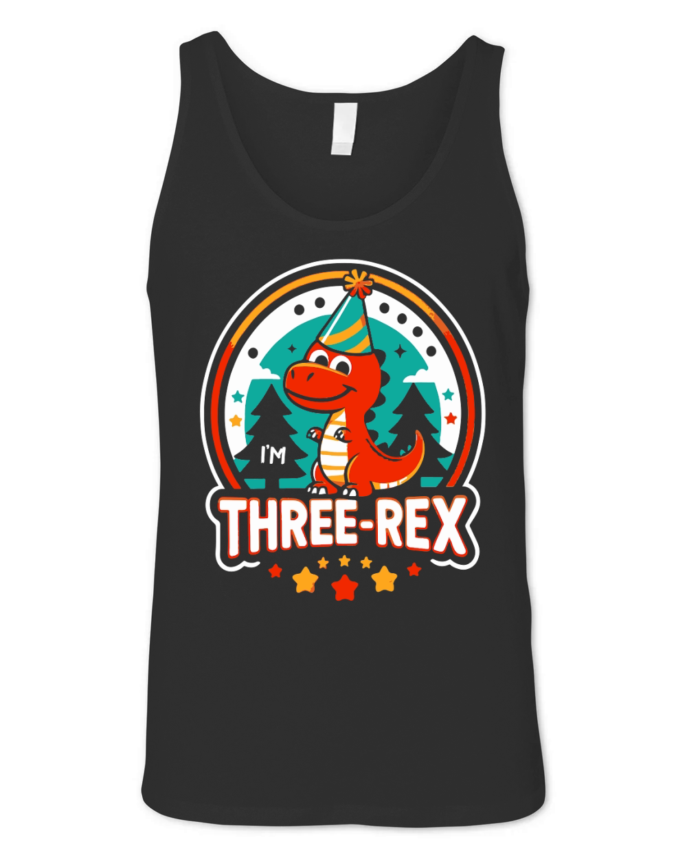 3 Rex Girl Three Rex Birthday Unisex Jersey Tank