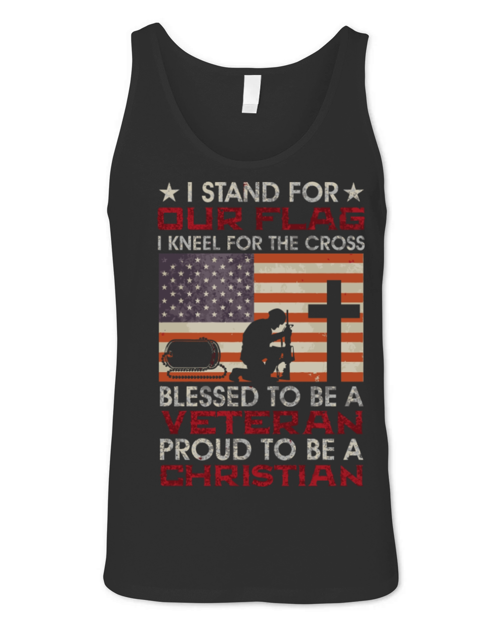 I Stand For Our Flag I Kneel For The Cross Proud V Unisex Jersey Tank