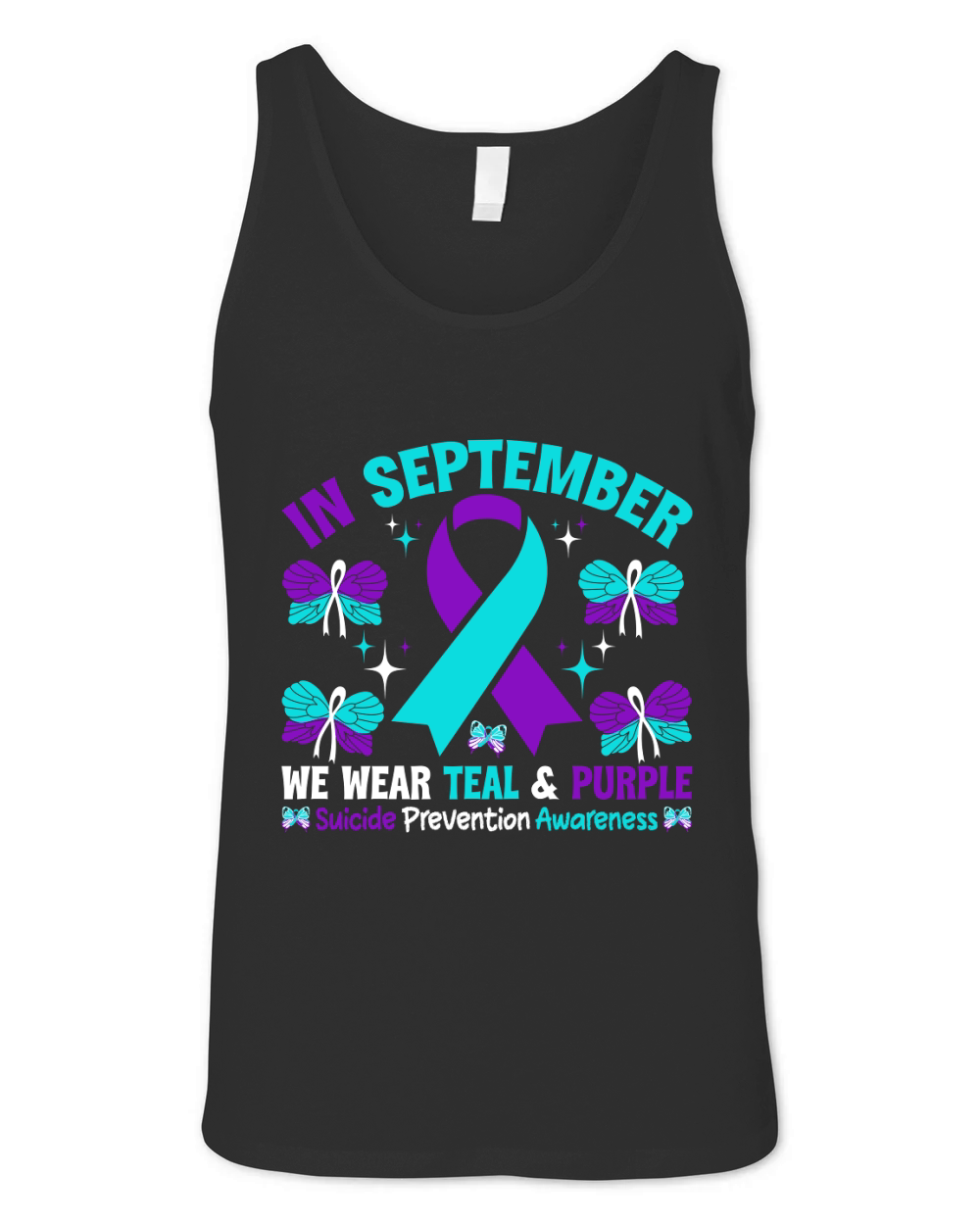 In September We Wear Teal & Purple Suicide Prevention Awareness Unisex Jersey Tank