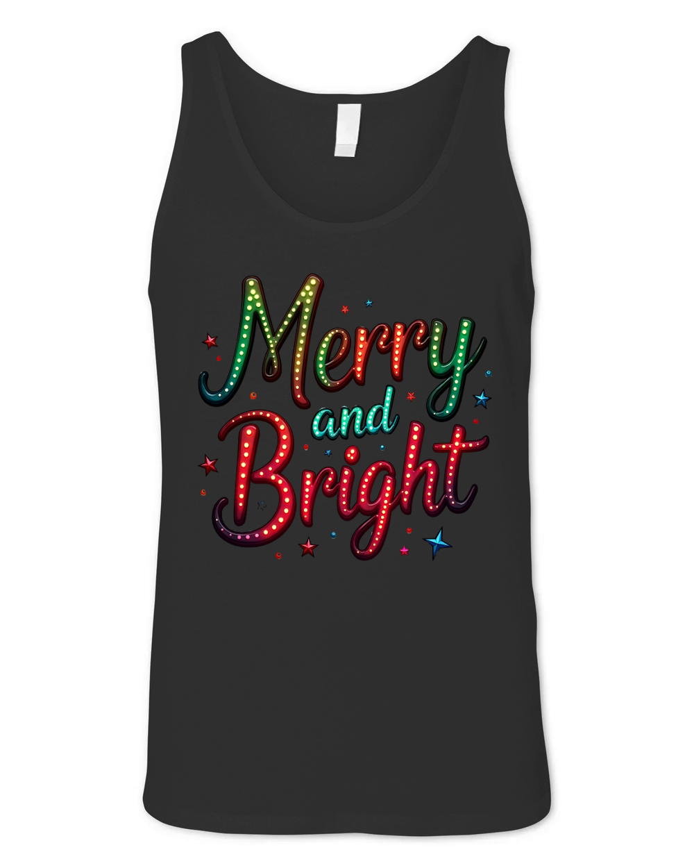 Merry And Bright Holiday Neon Greetings Unisex Jersey Tank
