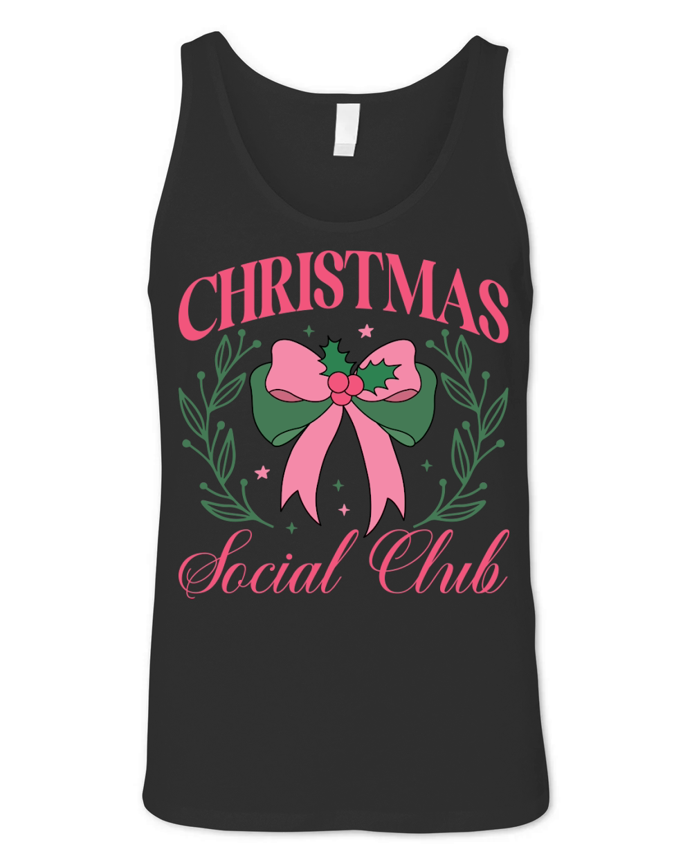 Pink Christmas Social Club Coquette Bow Unisex Jersey Tank