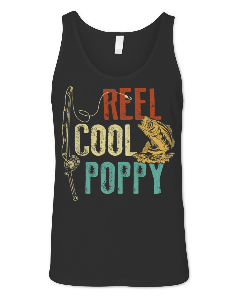 Reel Cool Poppy Fishing Grandpa Fisherman Unisex Jersey Tank