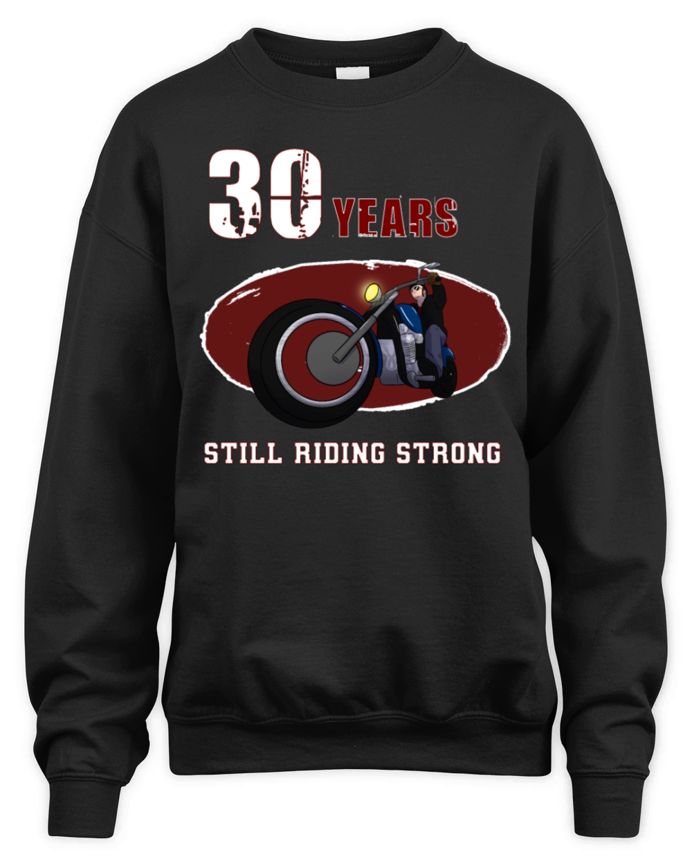 30 years old Biker Riding Motobike X-Mas Unisex Premium Crewneck Sweatshirt