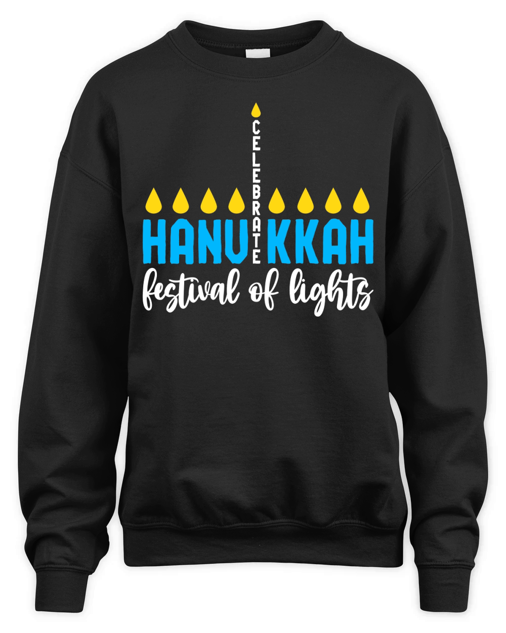 CELEBRATE HANUKKAH festival of lights Unisex Premium Crewneck Sweatshirt