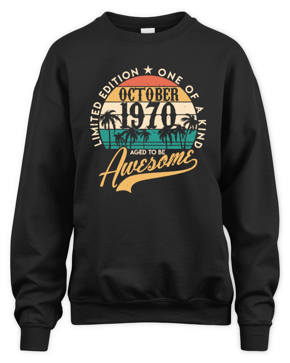 October 1970 birthday gifts for men women Vintage Unisex Premium Crewneck Sweatshirt