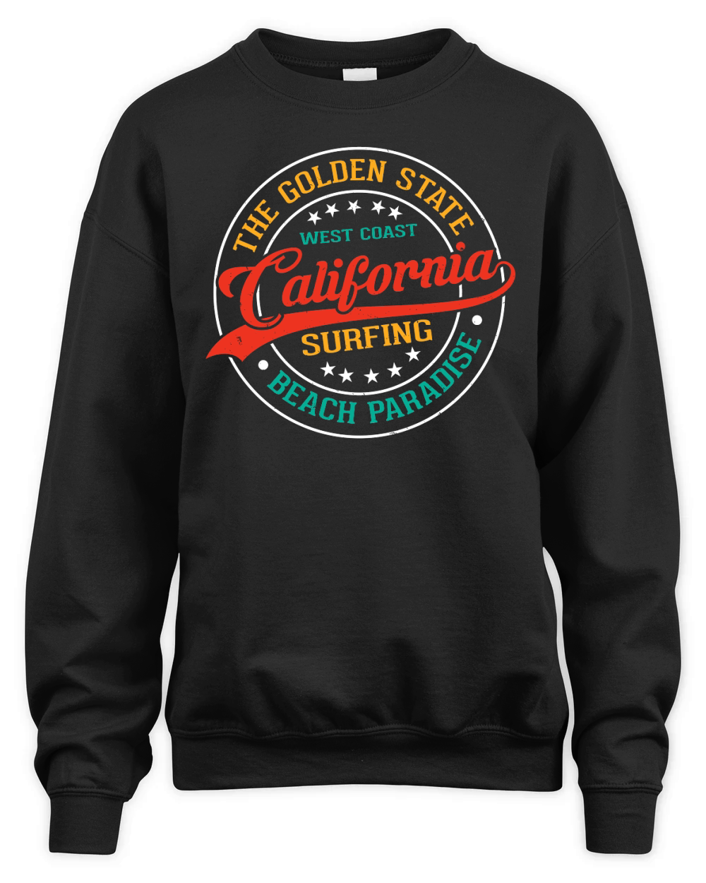 The Golden State California Surfing  (2) Unisex Premium Crewneck Sweatshirt