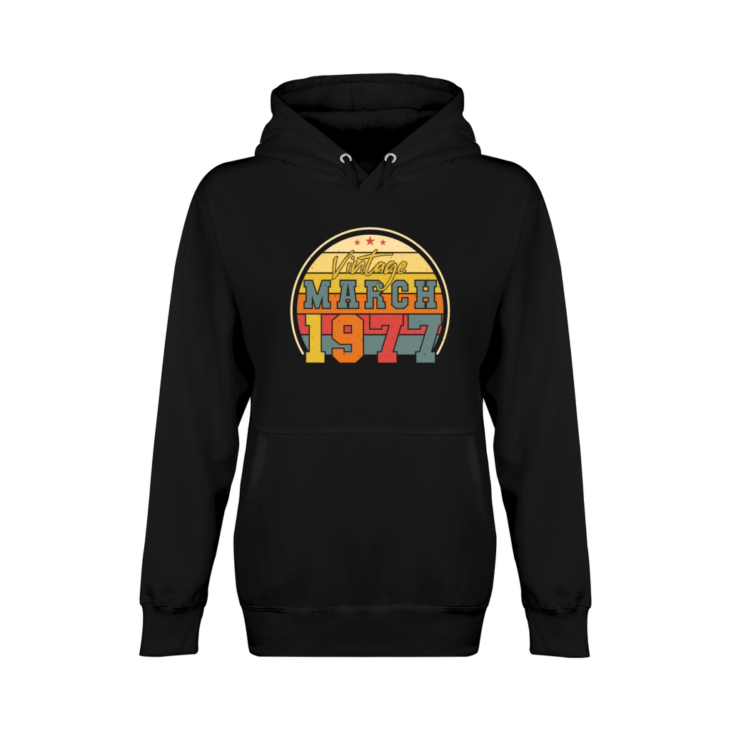 1977 In March Vintage Funny Unisex Premium Pullover Hoodie