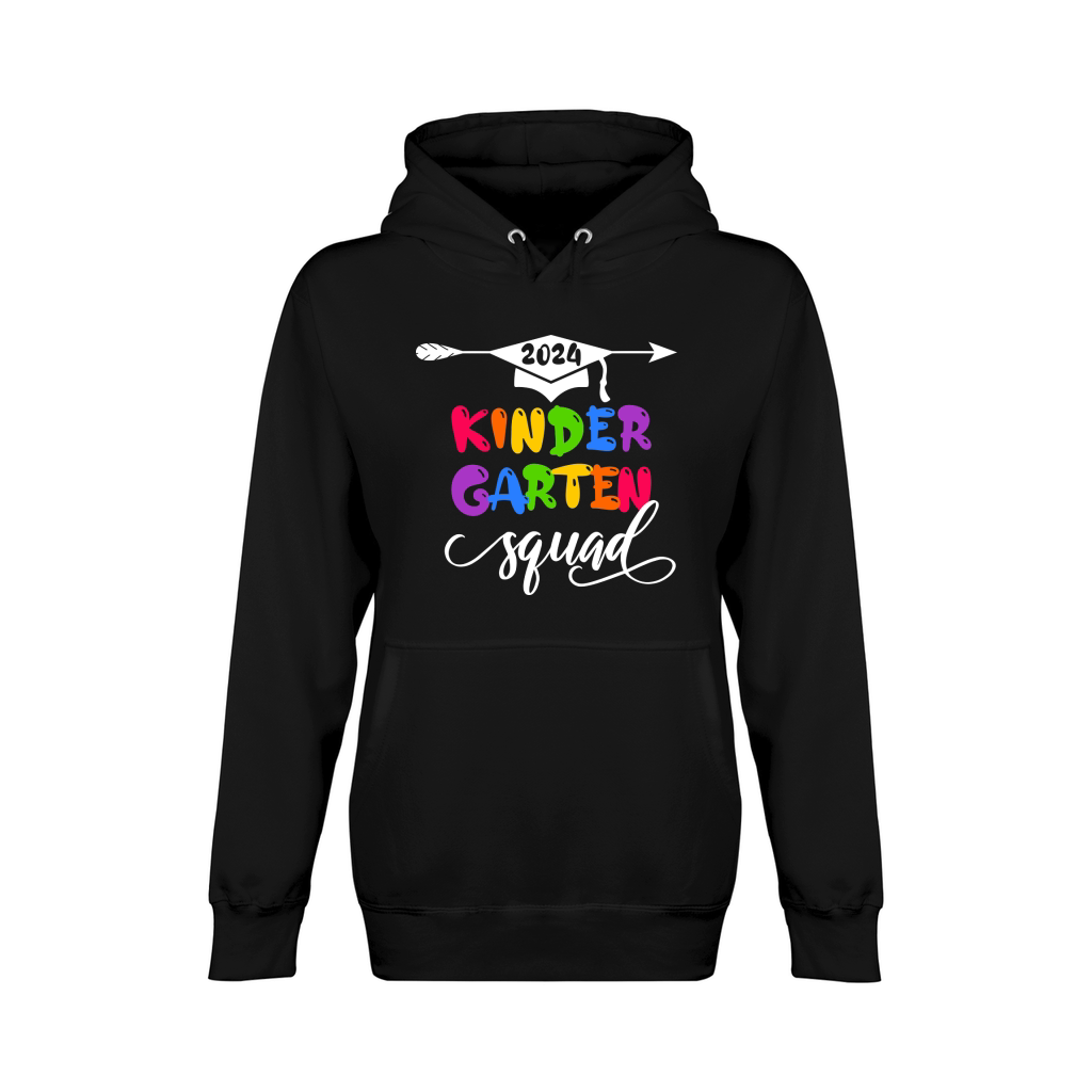 2024 Kindergarten Squad cap with arrow white text Unisex Premium Pullover Hoodie