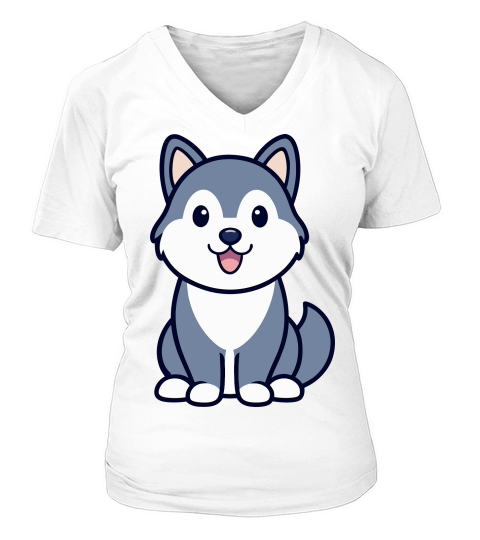 Alaskan Malamute V-neck T-Shirt Woman