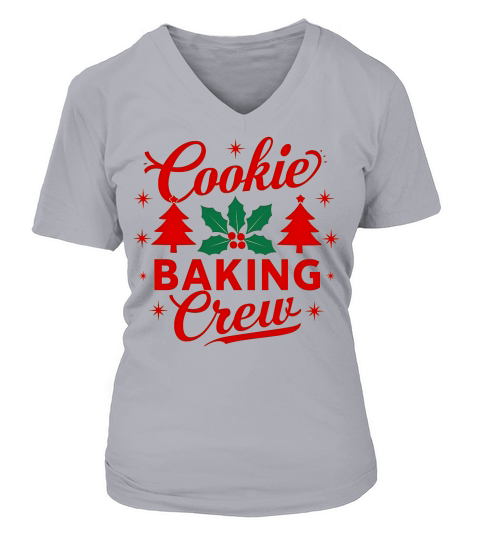 Cookie Baking Crew Christmas V-neck T-Shirt Woman