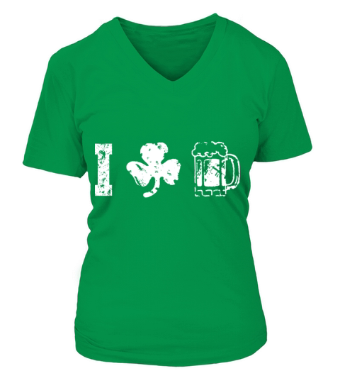 I Irish Beer Tshirt - Saint Patrick Gift V-neck T-Shirt Woman