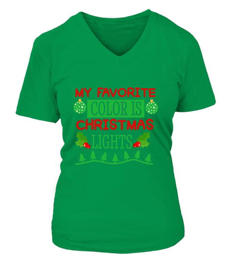 My Favorite Color is Christmas Lights 4 V-neck T-Shirt Woman