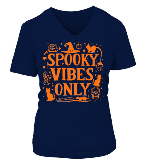 Spooky Vibes Only 02 V-neck T-Shirt Woman